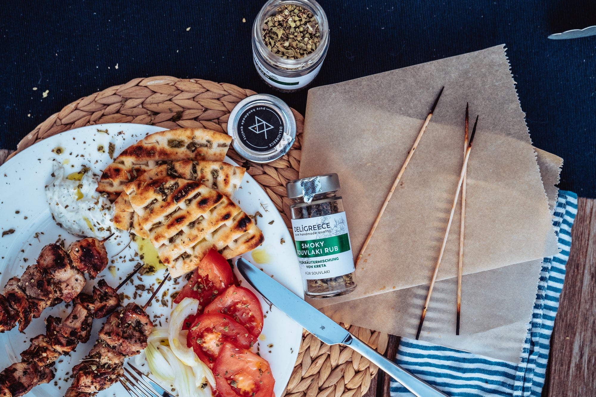 Smoky Souvlaki mit Pita