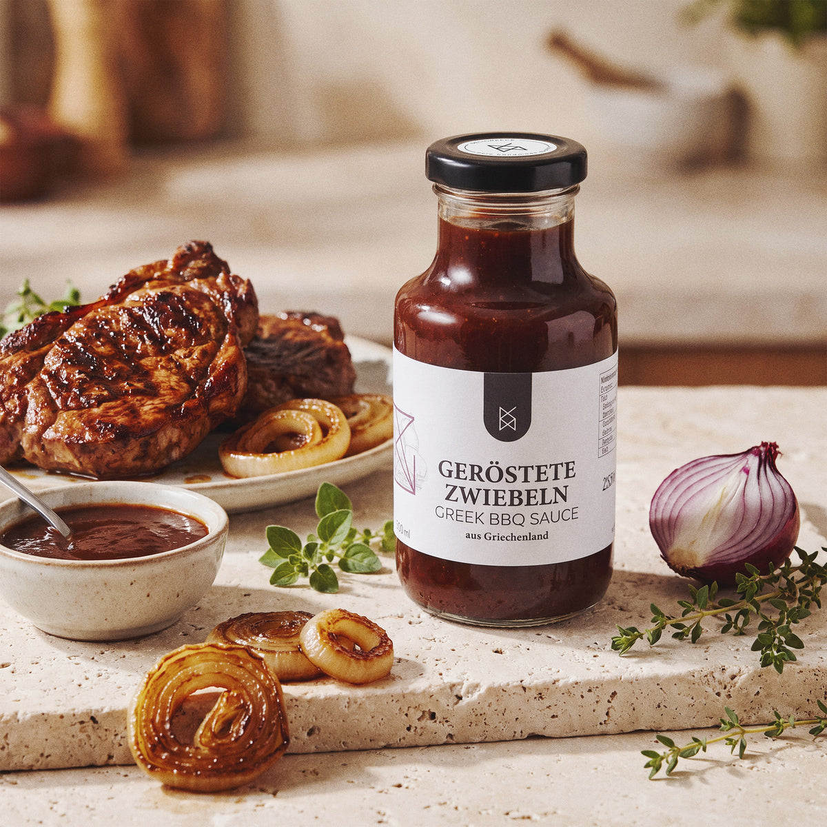 Greek BBQ Sauce - Geröstete Zwiebeln