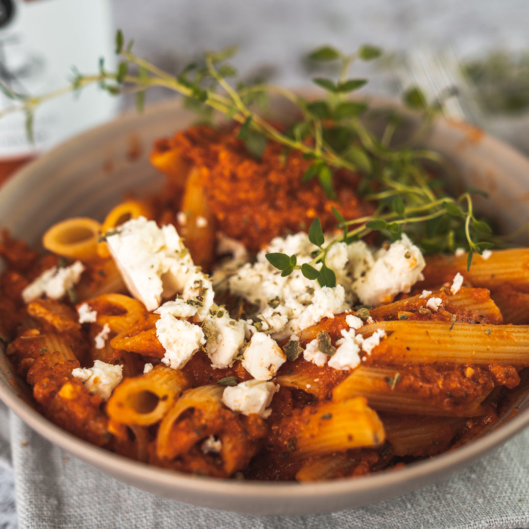 Tomatensugo Feta-Käse
