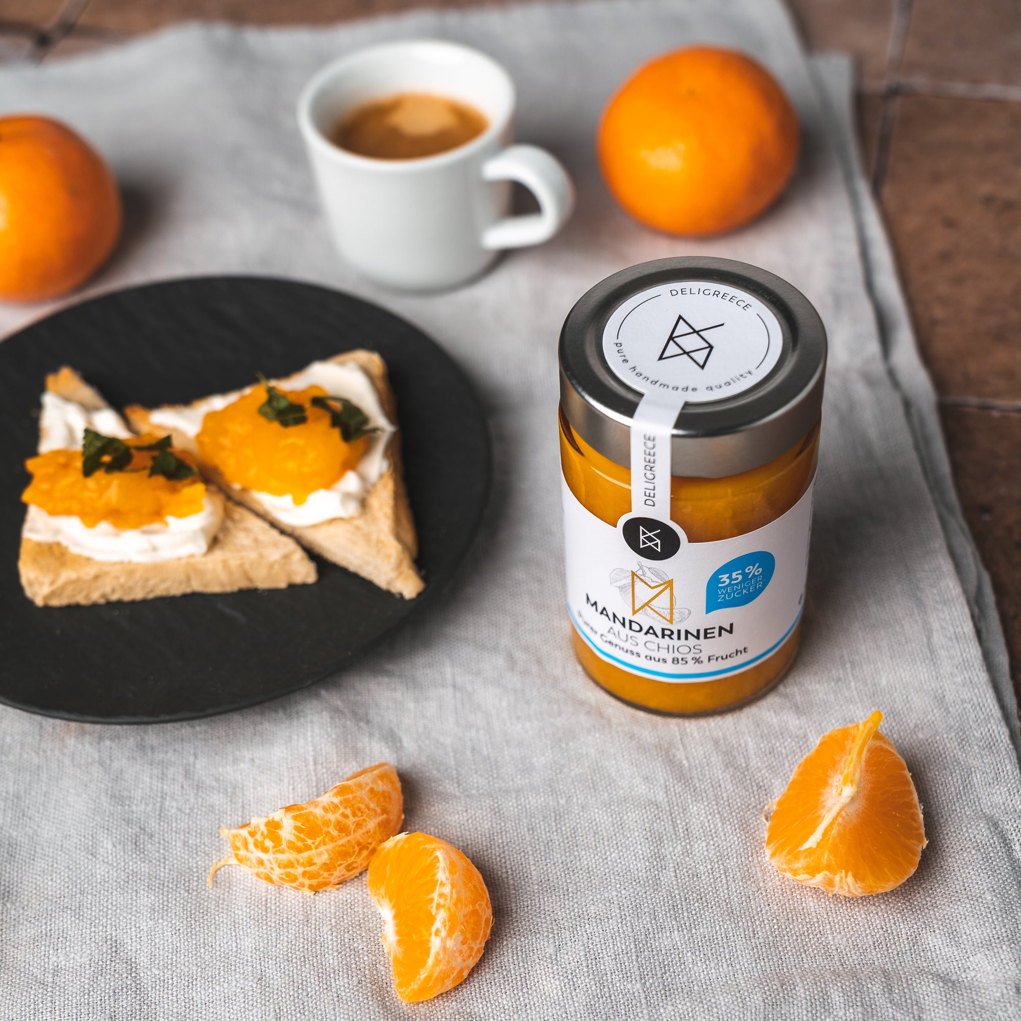 Mandarinen Aufstrich 85%, weniger Zucker